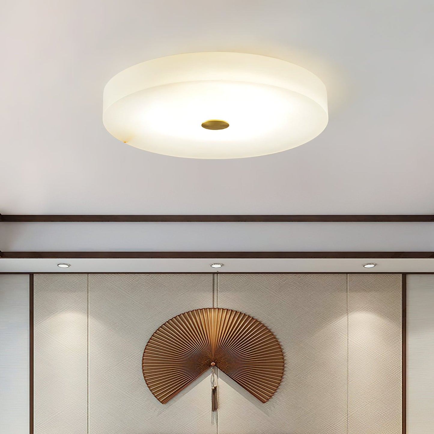 Tamoor Alabaster Ceiling Light - Handcrafted Natural Stone Flush Mount | Modern Low-Profile LED Ceiling Light