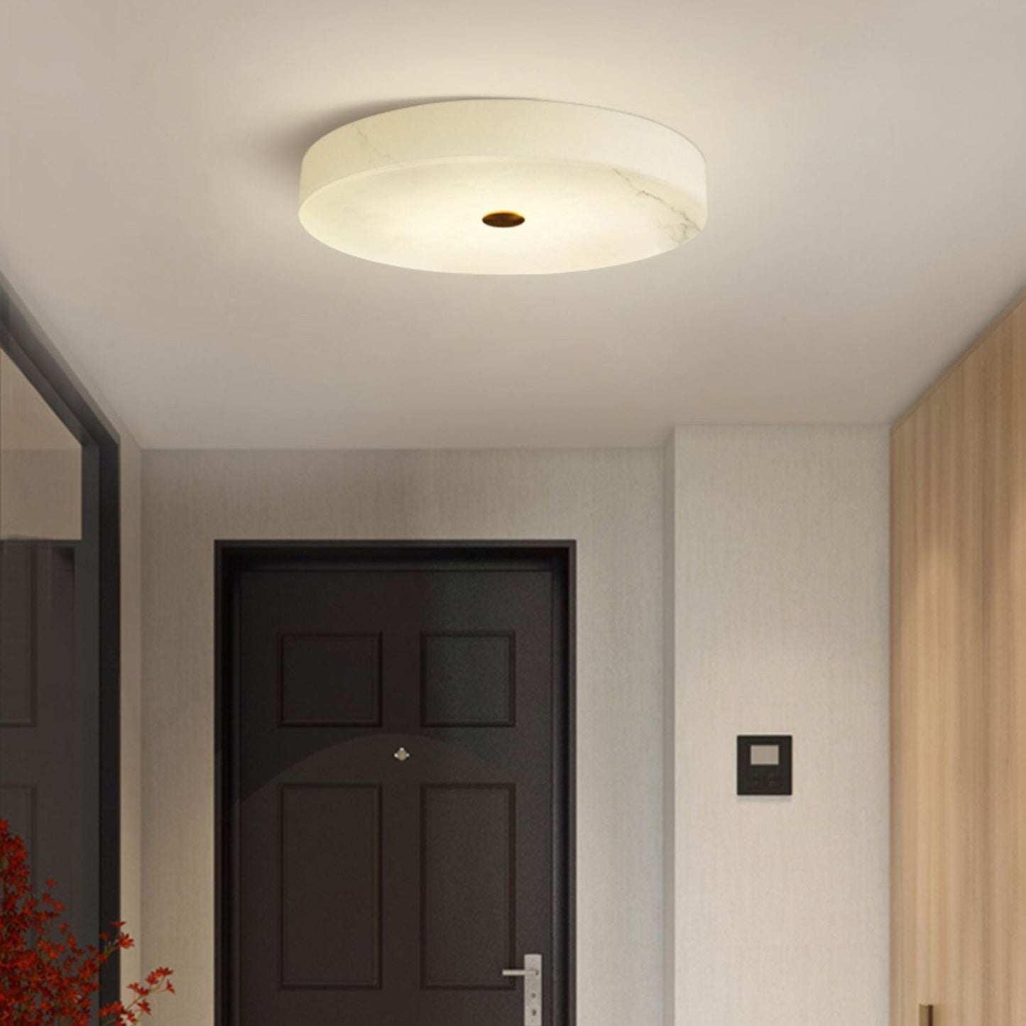 Tamoor Alabaster Ceiling Light - Handcrafted Natural Stone Flush Mount | Modern Low-Profile LED Ceiling Light