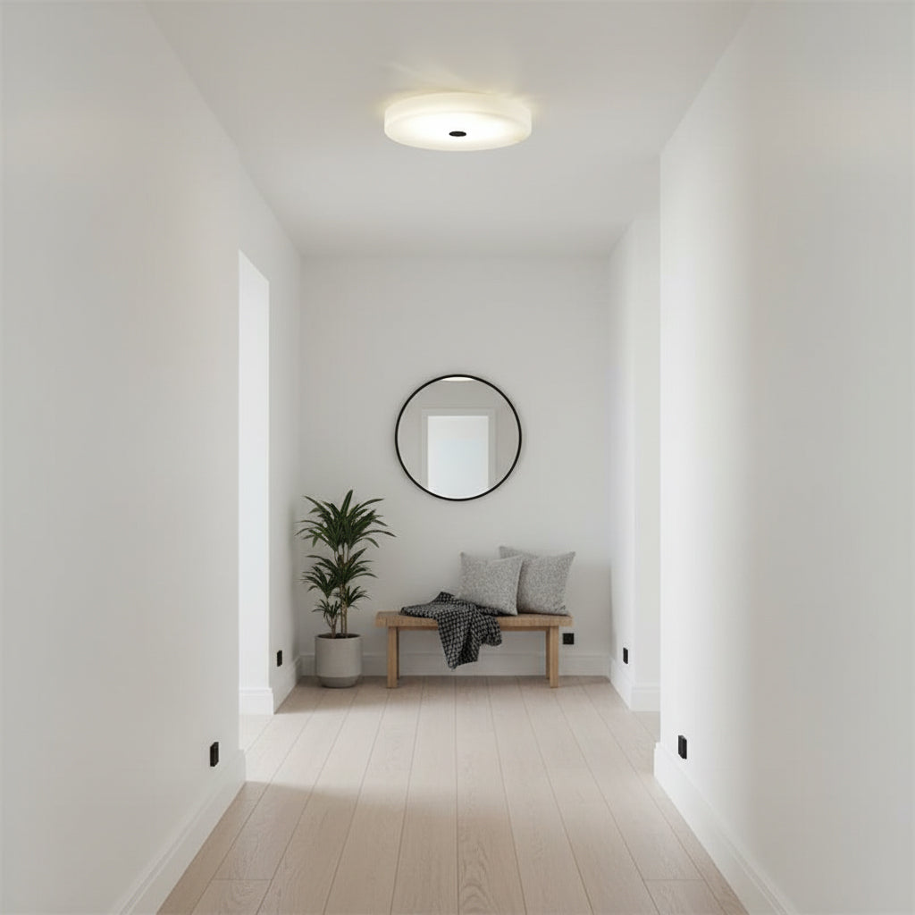 Tamoor Alabaster Ceiling Light - Handcrafted Natural Stone Flush Mount | Modern Low-Profile LED Ceiling Light