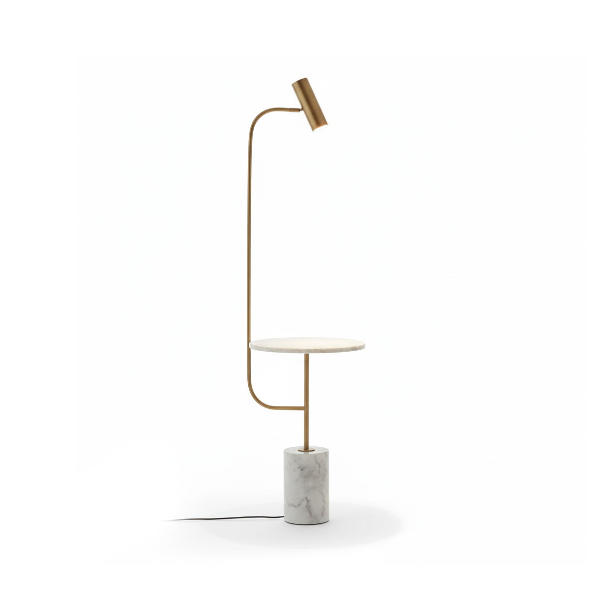 Tatum Floor Lamp - Natural Copper & White Marble Floor Light | Modern Adjustable Standing Lamp