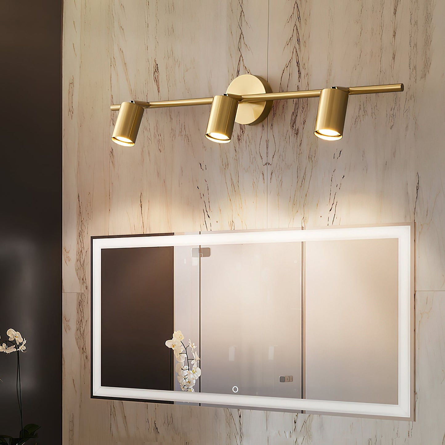 Taylor Adjustable Head Wall Lamp - Rotating Brass Spotlight Sconce | Multi-Head Ceiling & Wall Light