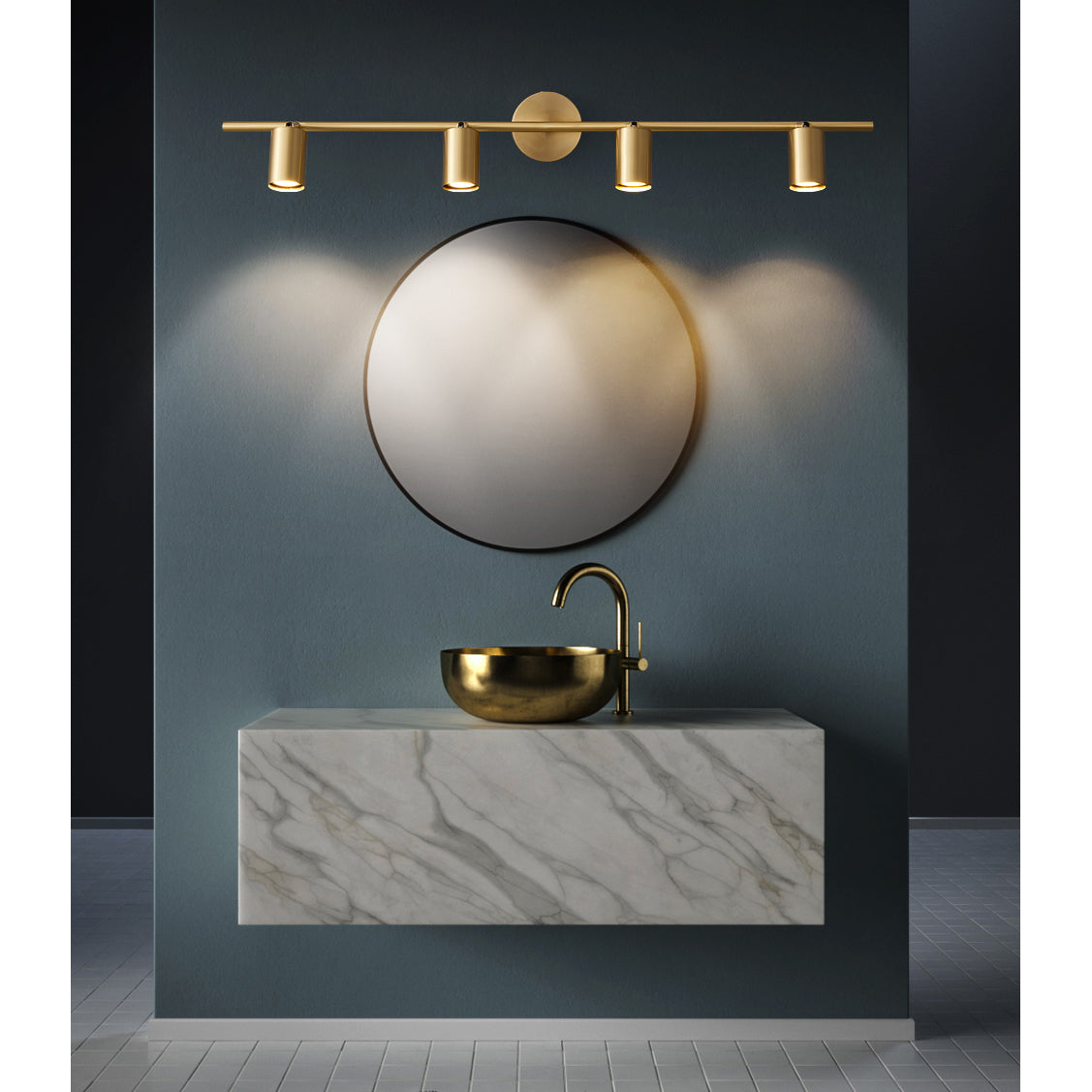 Taylor Adjustable Head Wall Lamp - Rotating Brass Spotlight Sconce | Multi-Head Ceiling & Wall Light