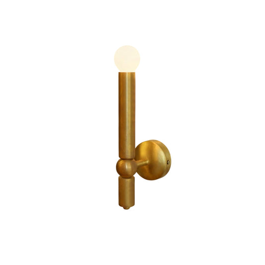 Taylor Brass Wall Lamp - Curving Industrial Brass Sconce | Sleek Minimalist Wall Light