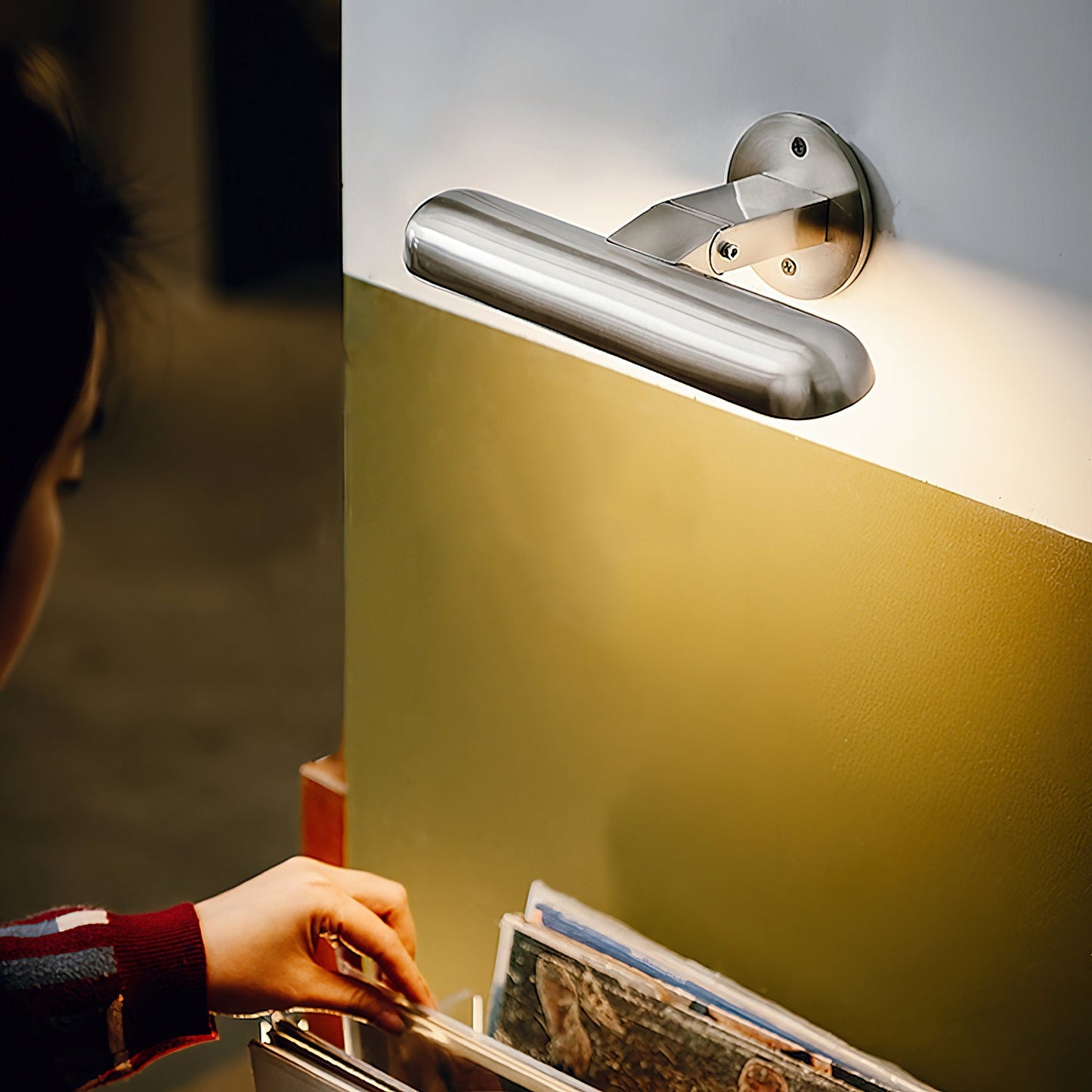Teetoo Wall Lamp - Sleek Nickel Integrated LED Wall Sconce | Modern Aluminum Indoor Wall Light