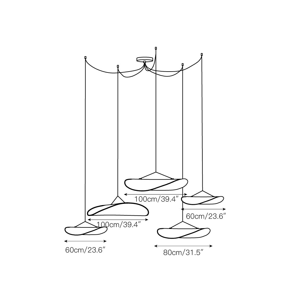 Tense Dupont Paper Pendant Lamp - Cloud LED Hanging Light | Eco-Friendly Modern Paper Pendant