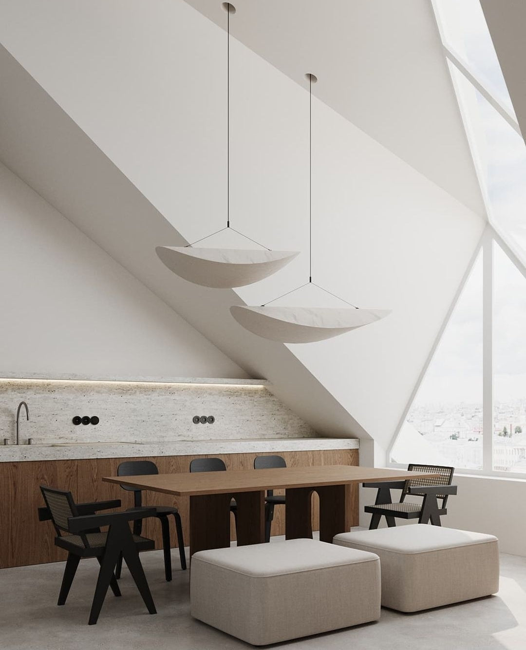 Tense Dupont Paper Pendant Lamp - Cloud LED Hanging Light | Eco-Friendly Modern Paper Pendant