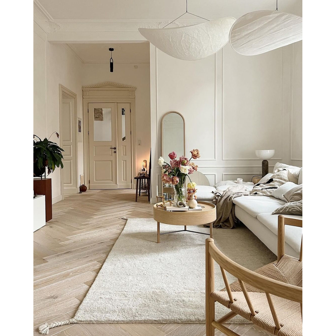 Tense Dupont Paper Pendant Lamp - Cloud LED Hanging Light | Eco-Friendly Modern Paper Pendant
