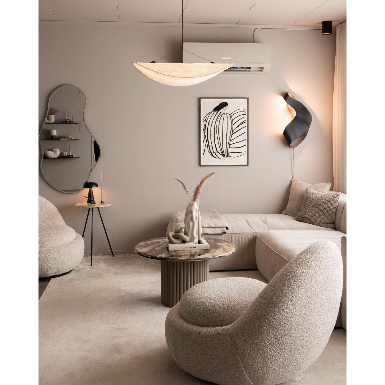 Tense Dupont Paper Pendant Lamp - Cloud LED Hanging Light | Eco-Friendly Modern Paper Pendant