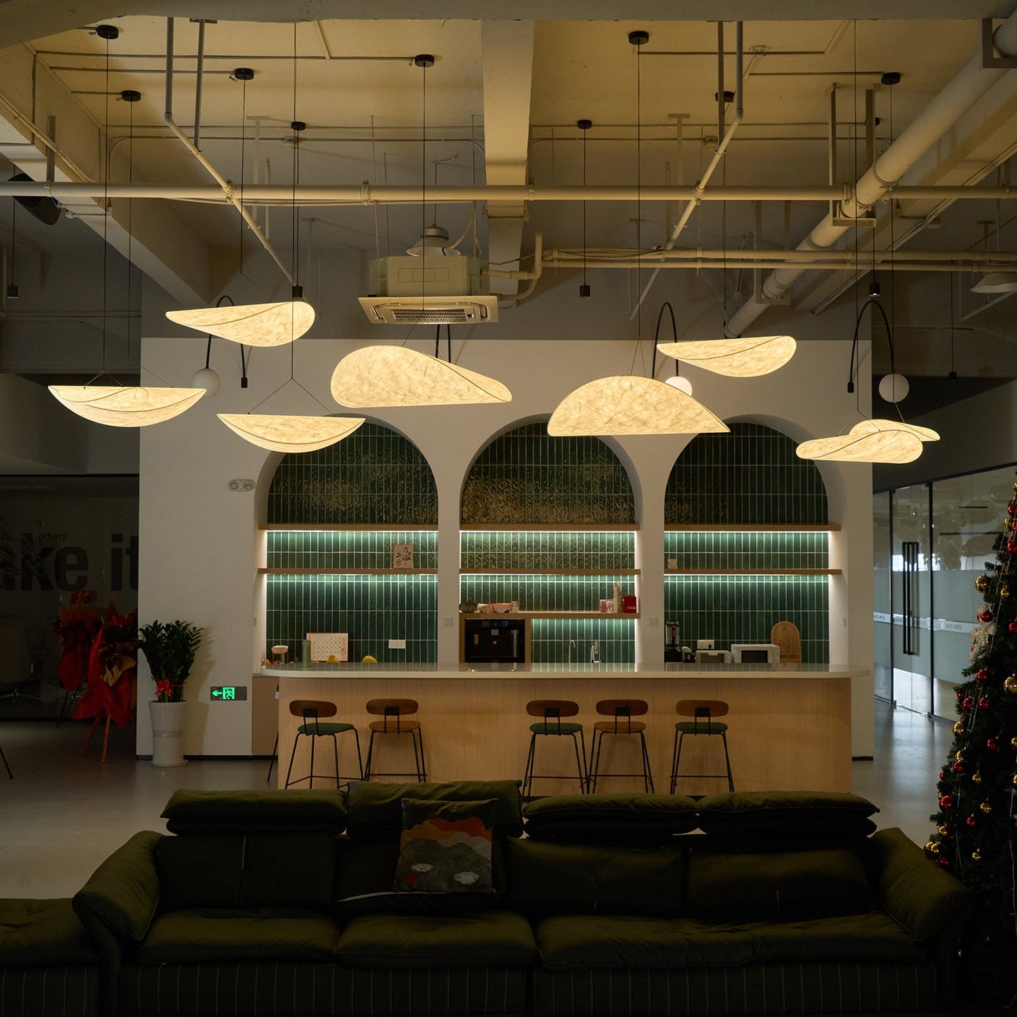 Tense Dupont Paper Pendant Lamp - Cloud LED Hanging Light | Eco-Friendly Modern Paper Pendant