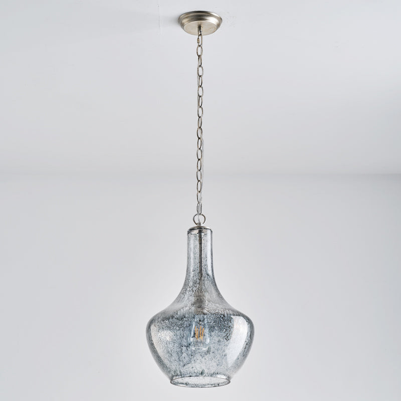 Terina Pendant Lamp - Antiqued Mottled Glass Hanging Light | Rustic Old-World Kitchen & Dining Pendant