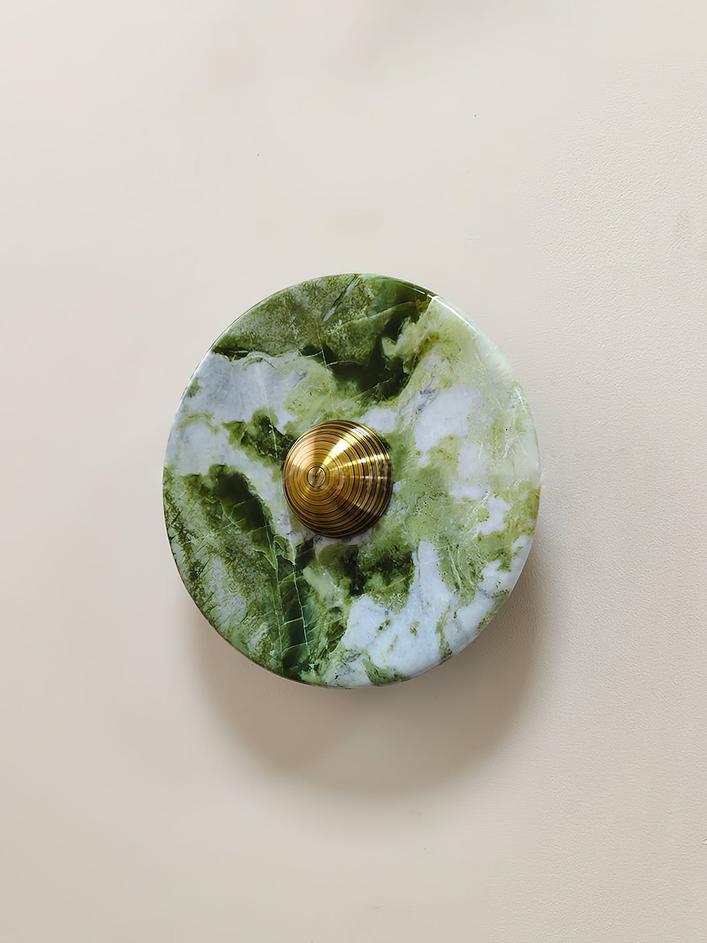 Terkel Marble Wall Lamp - Round Natural Marble Disc Sconce | Luxury Stone Wall Light