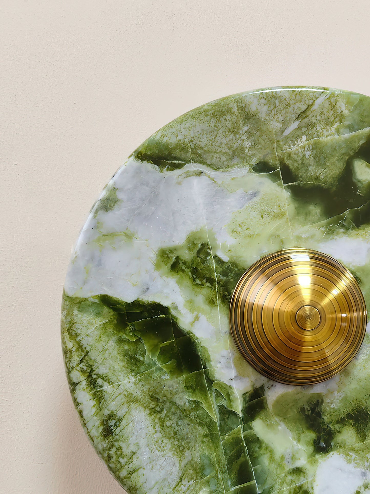 Terkel Marble Wall Lamp - Round Natural Marble Disc Sconce | Luxury Stone Wall Light