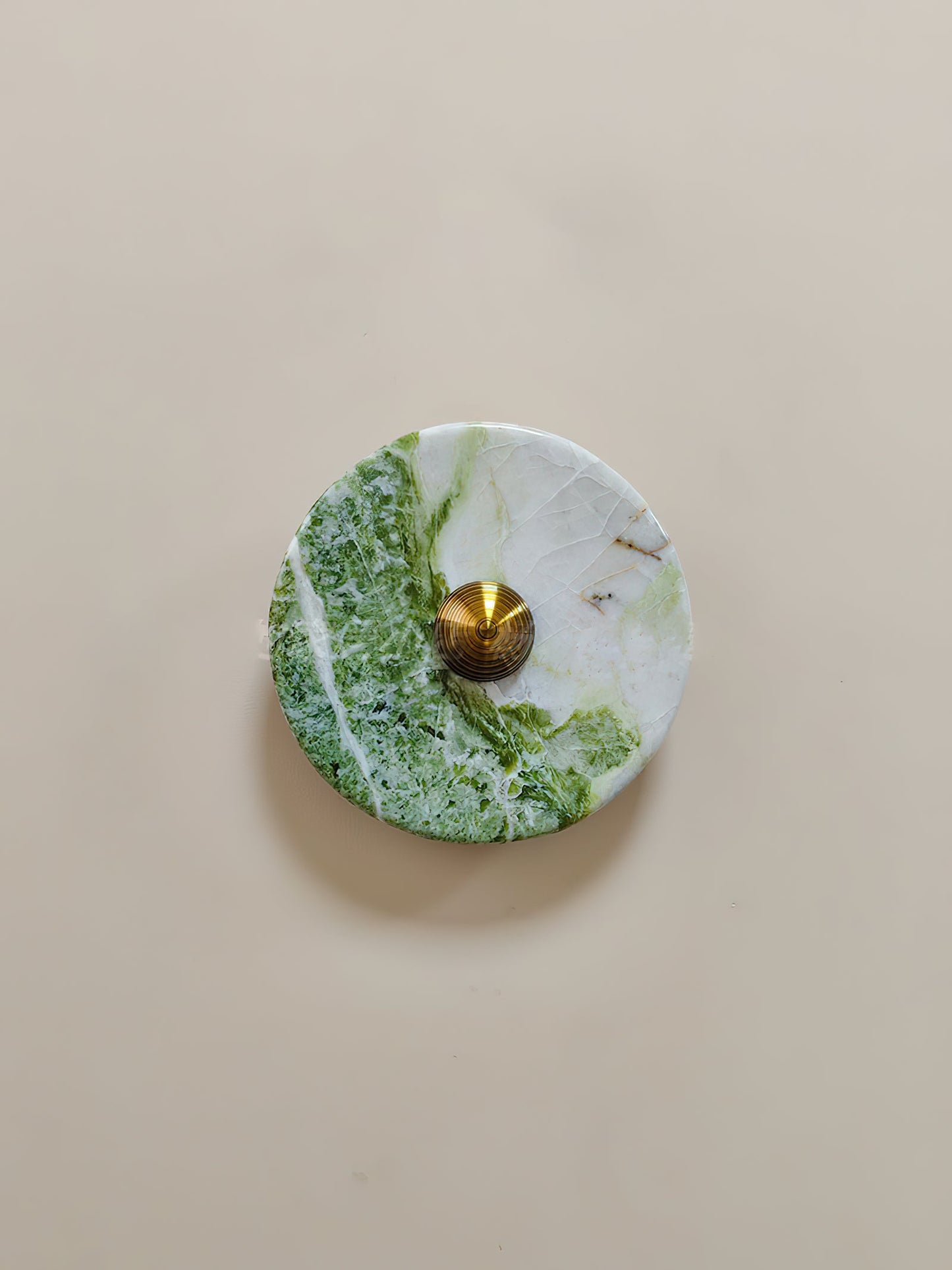 Terkel Marble Wall Lamp - Round Natural Marble Disc Sconce | Luxury Stone Wall Light