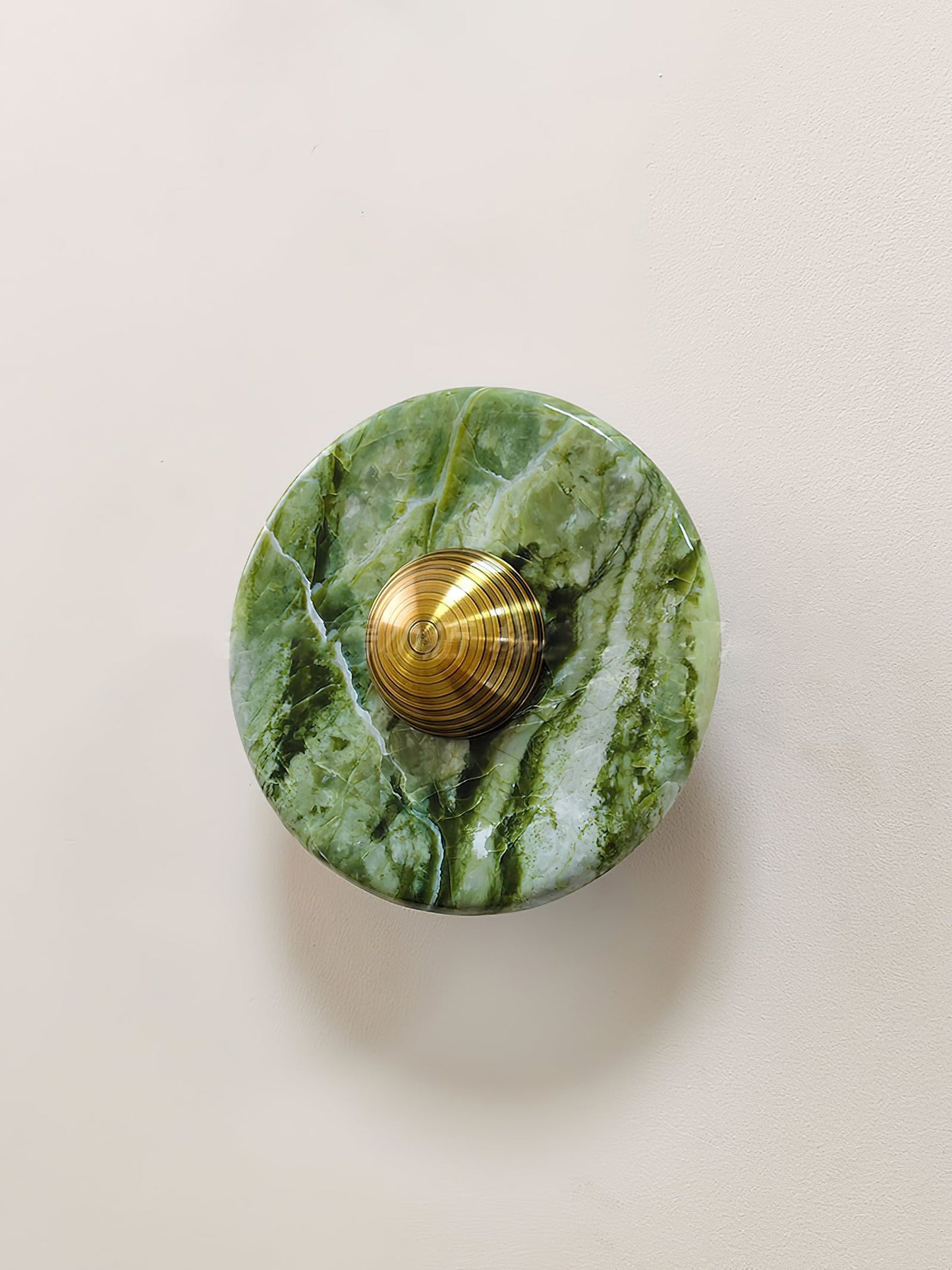 Terkel Marble Wall Lamp - Round Natural Marble Disc Sconce | Luxury Stone Wall Light