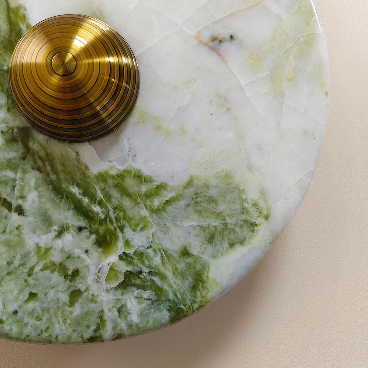 Terkel Marble Wall Lamp - Round Natural Marble Disc Sconce | Luxury Stone Wall Light
