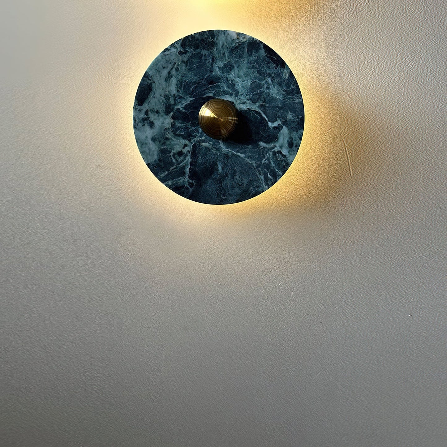 Terkel Marble Wall Lamp - Round Natural Marble Disc Sconce | Luxury Stone Wall Light
