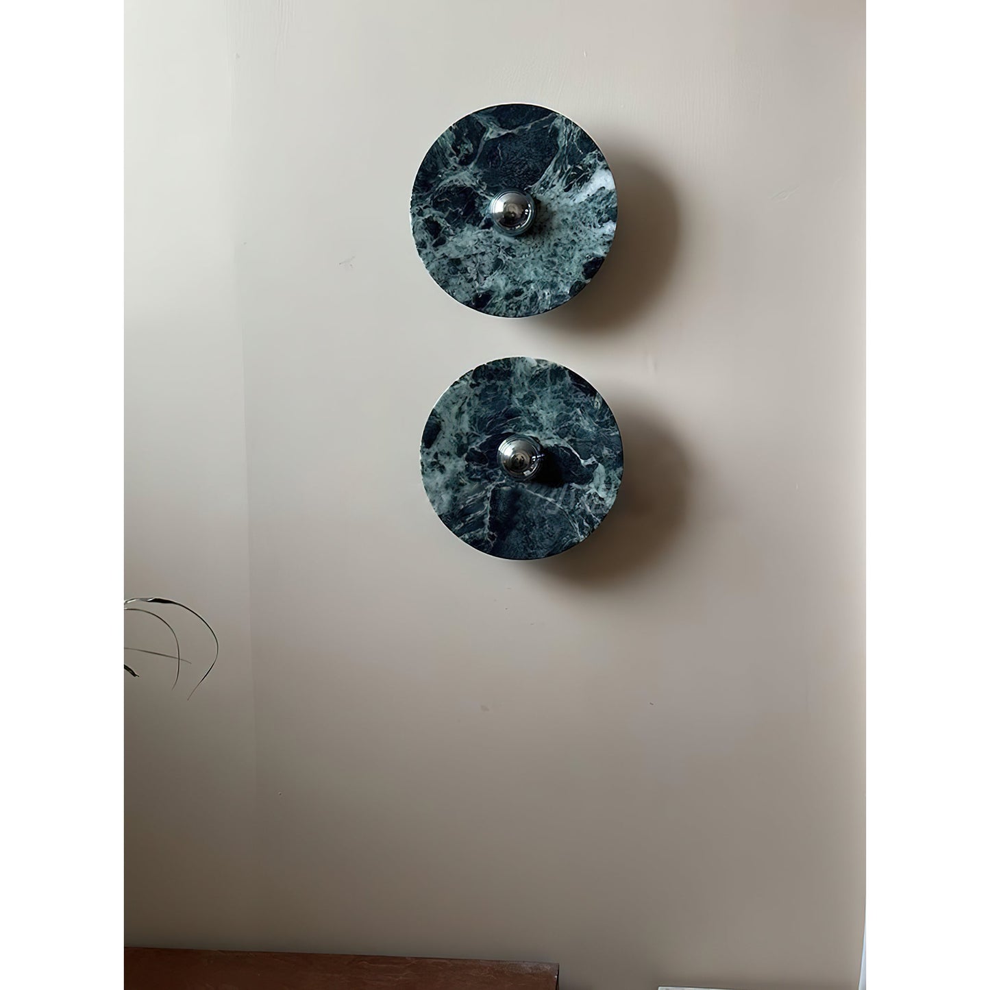 Terkel Marble Wall Lamp - Round Natural Marble Disc Sconce | Luxury Stone Wall Light