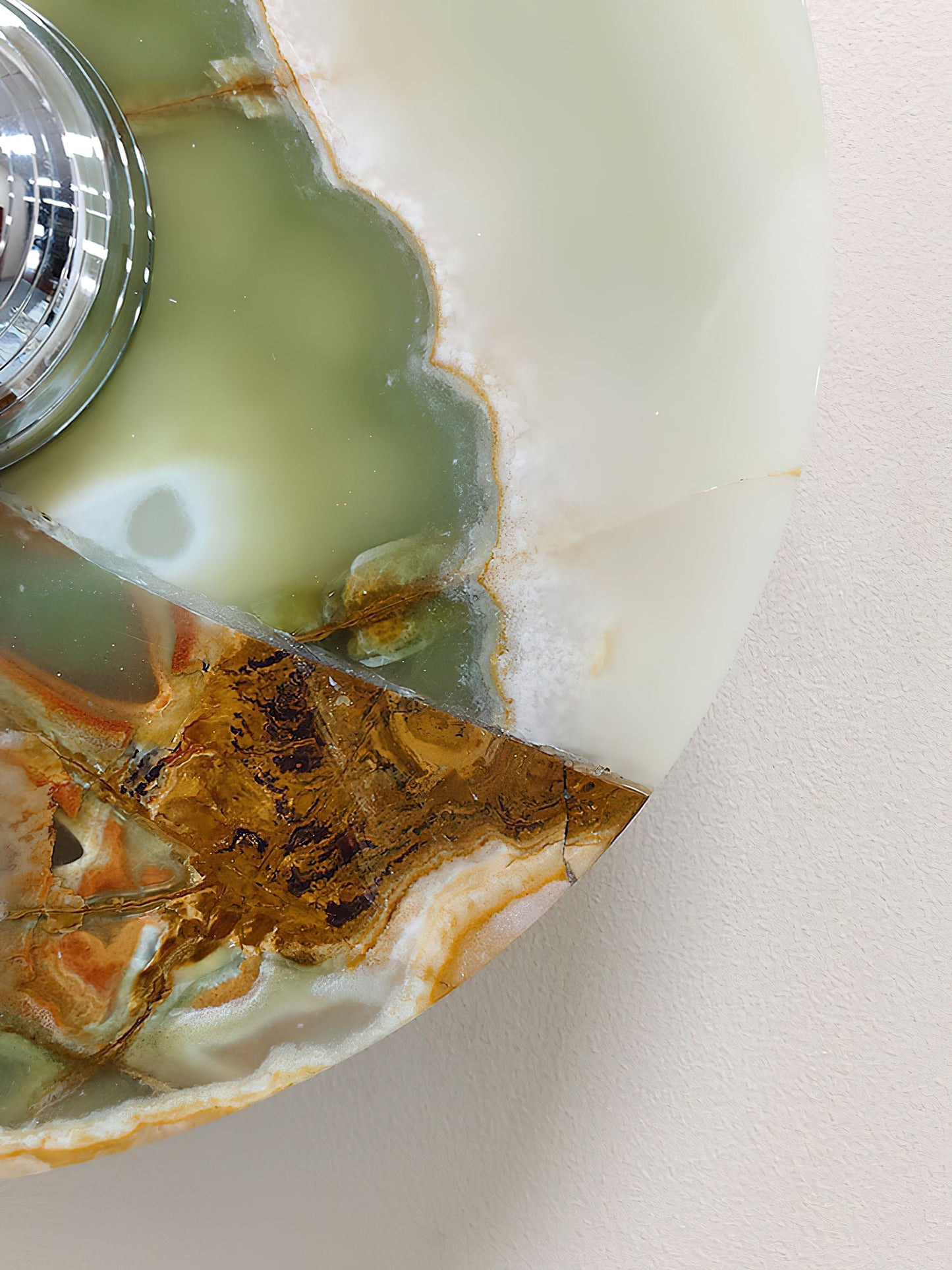 Terkel Marble Wall Lamp - Round Natural Marble Disc Sconce | Luxury Stone Wall Light