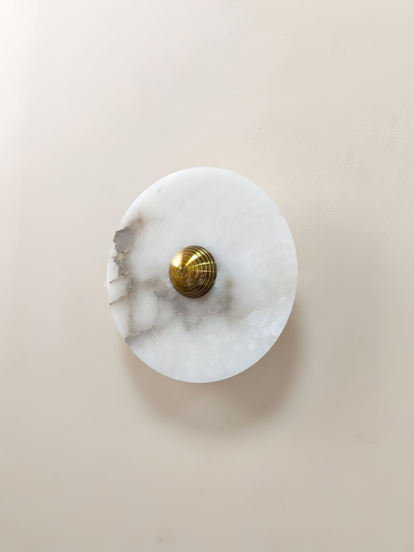 Terkel Marble Wall Lamp - Round Natural Marble Disc Sconce | Luxury Stone Wall Light