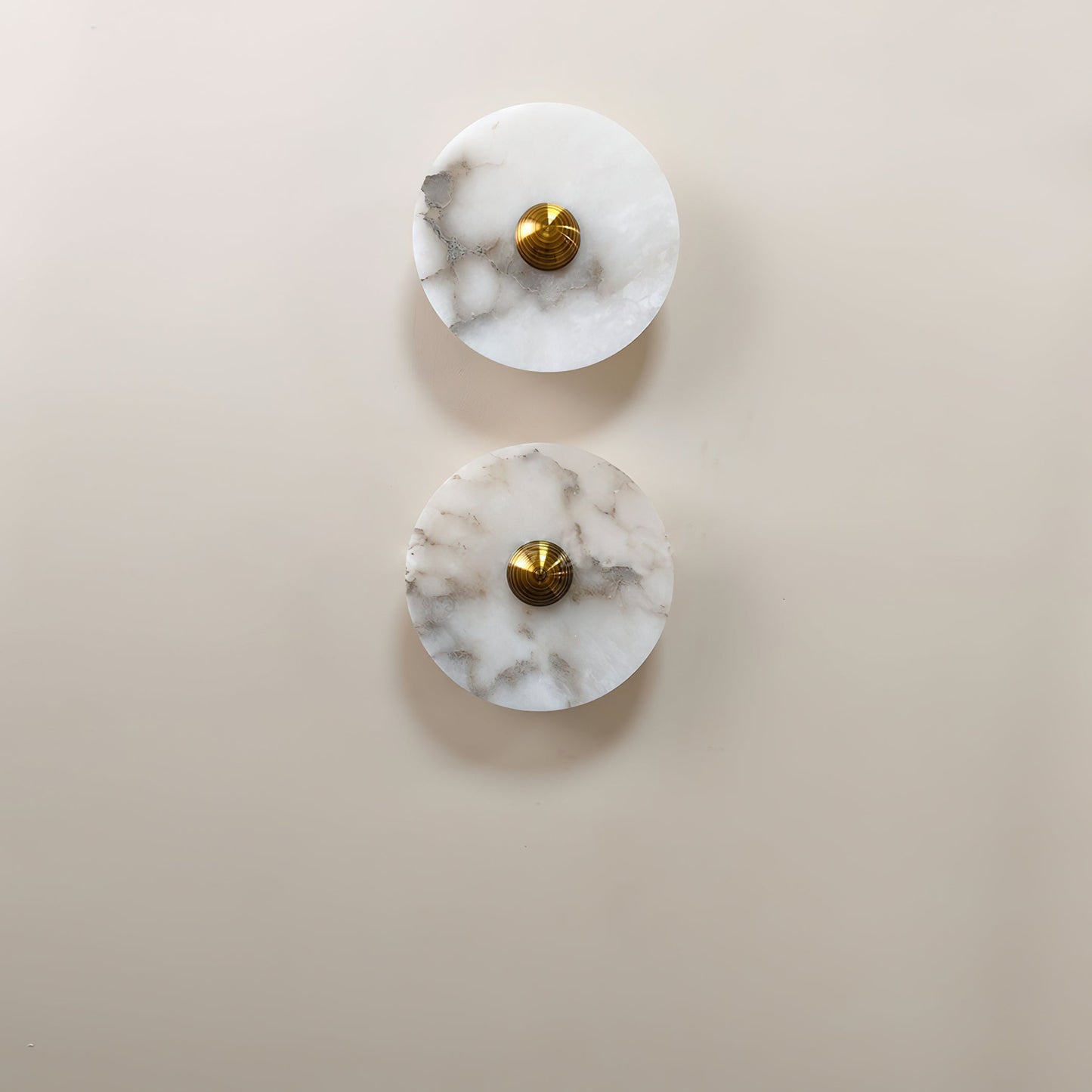 Terkel Marble Wall Lamp - Round Natural Marble Disc Sconce | Luxury Stone Wall Light
