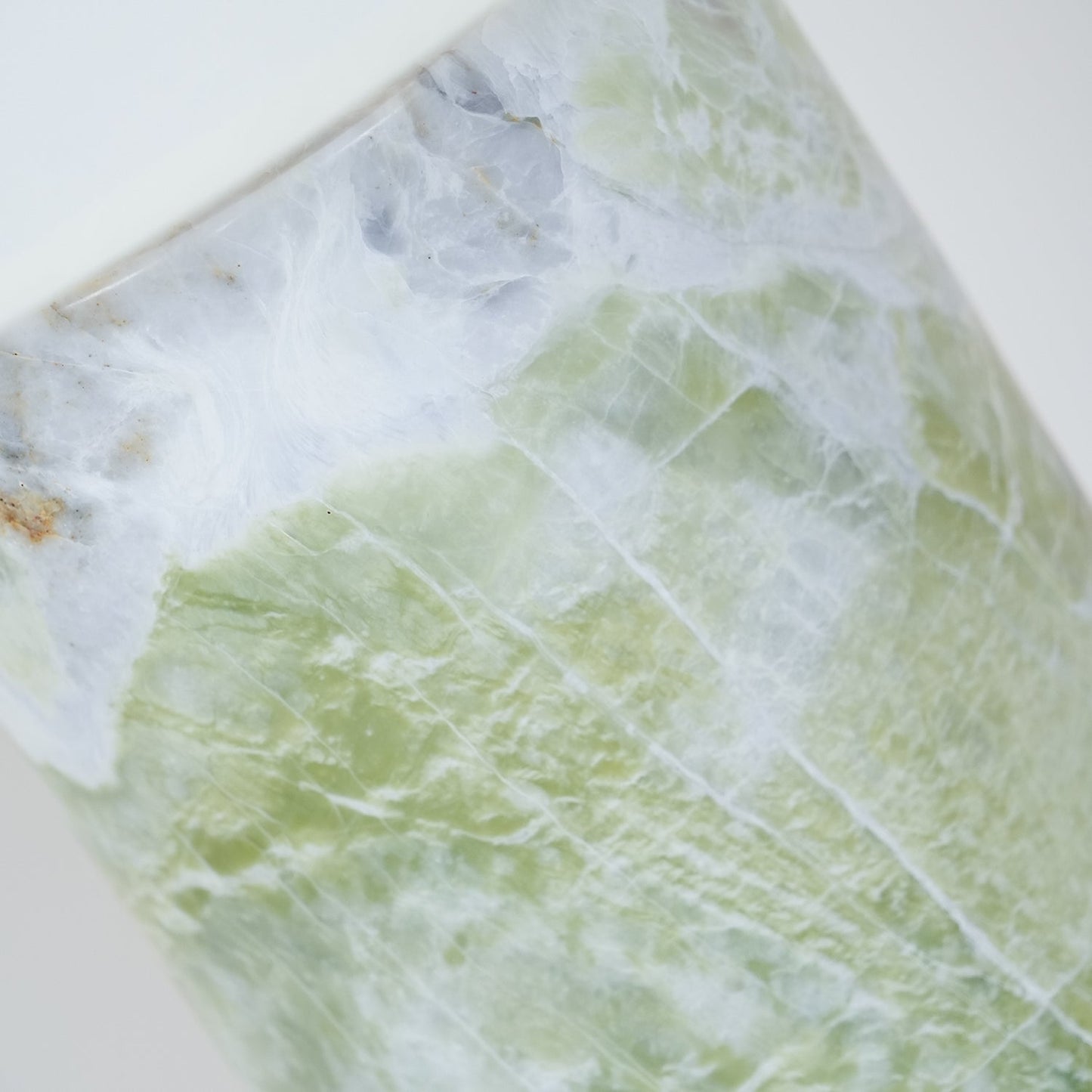 Terra Table Lamp - Green Marble Base Table Light | Fabric Shade Accent Lamp