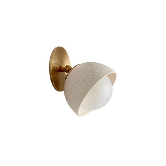 Terra Surface Wall Lamp - Natural Travertine & Glass Sconce | Compact Stone Wall Light