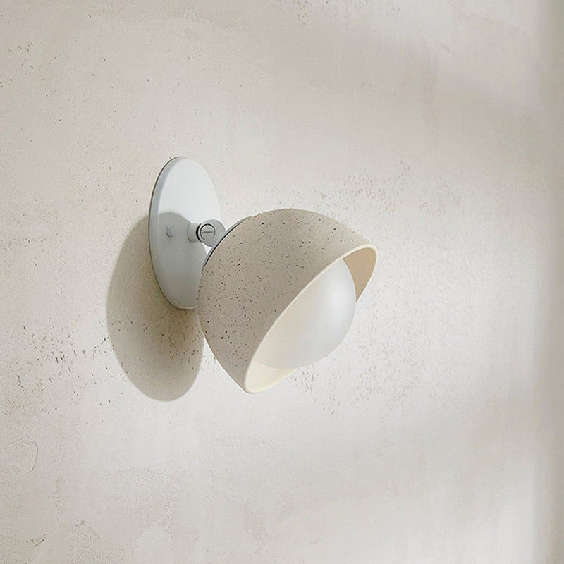 Terra Surface Wall Lamp - Natural Travertine & Glass Sconce | Compact Stone Wall Light