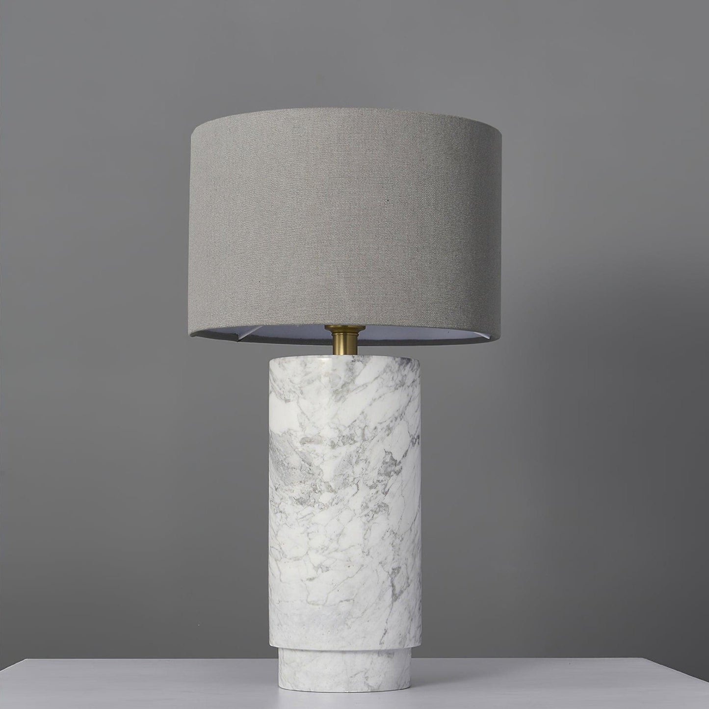 Terra Table Lamp - Green Marble Base Table Light | Fabric Shade Accent Lamp