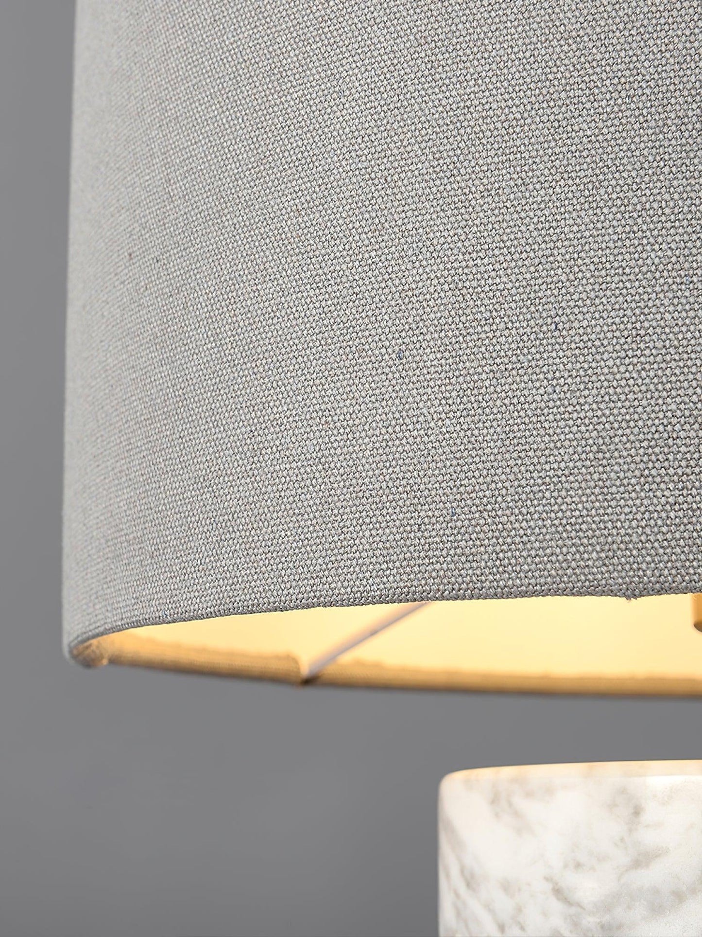 Terra Table Lamp - Green Marble Base Table Light | Fabric Shade Accent Lamp