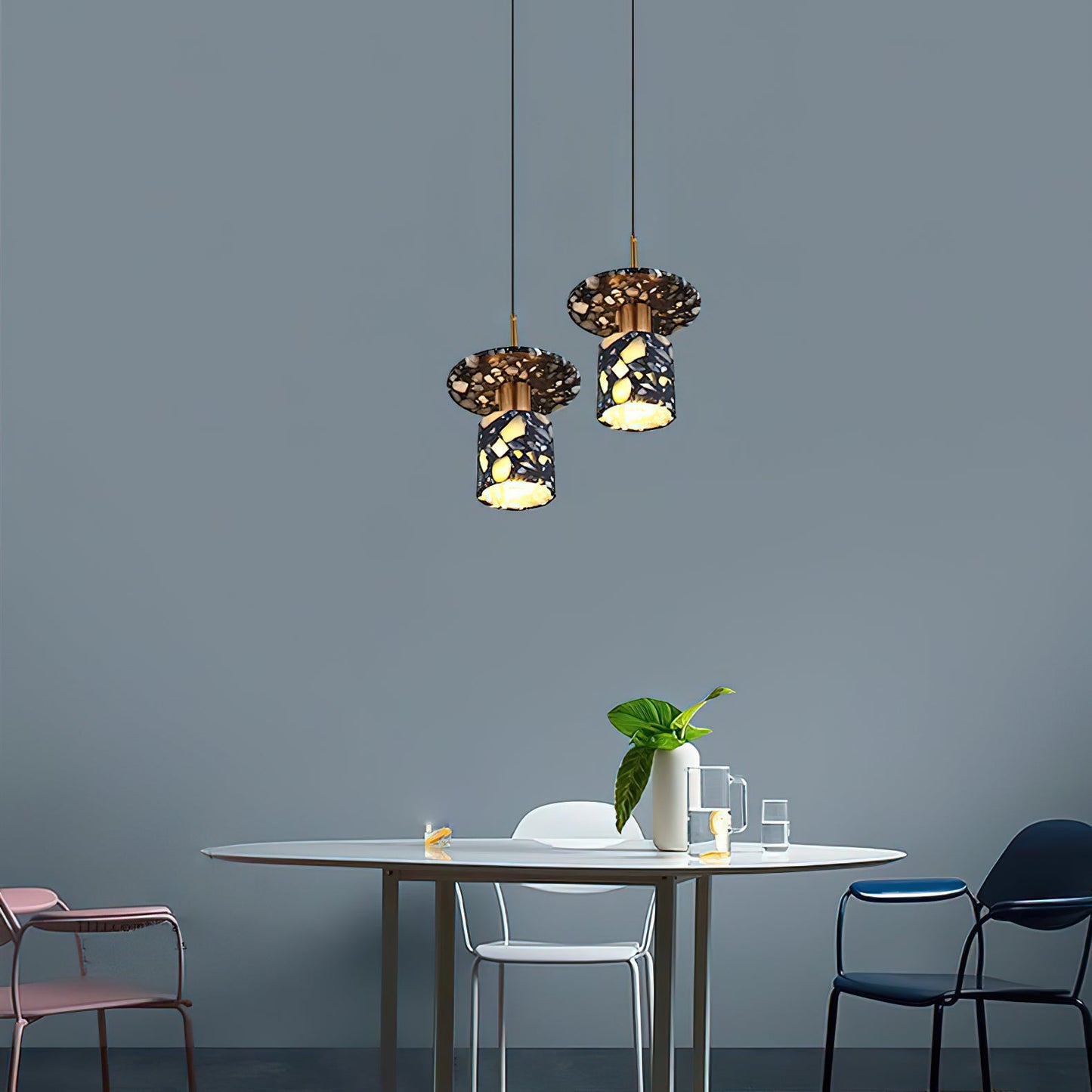 Terrazzo Pendant Lamp - Speckled Stone Hanging Light | Modern Kitchen Island & Dining Pendant