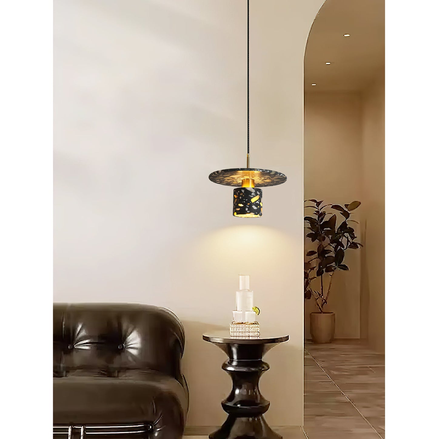 Terrazzo Pendant Lamp - Speckled Stone Hanging Light | Modern Kitchen Island & Dining Pendant