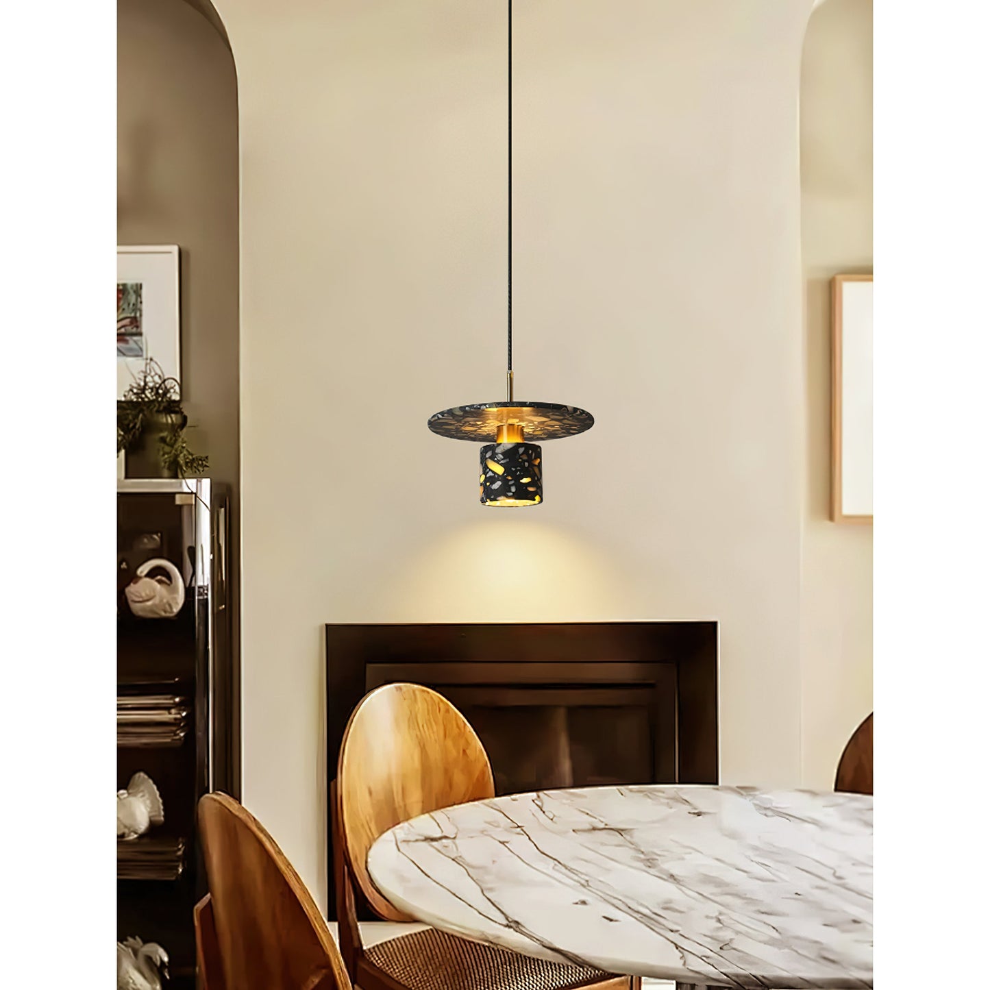 Terrazzo Pendant Lamp - Speckled Stone Hanging Light | Modern Kitchen Island & Dining Pendant