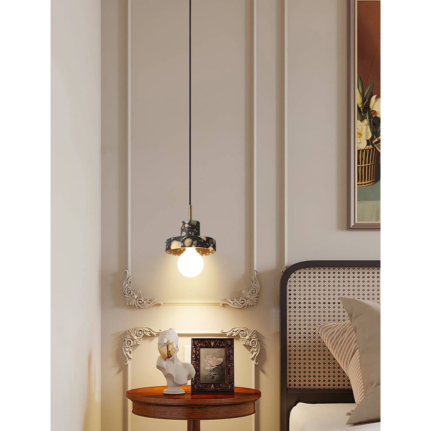 Terrazzo Pendant Lamp - Speckled Stone Hanging Light | Modern Kitchen Island & Dining Pendant