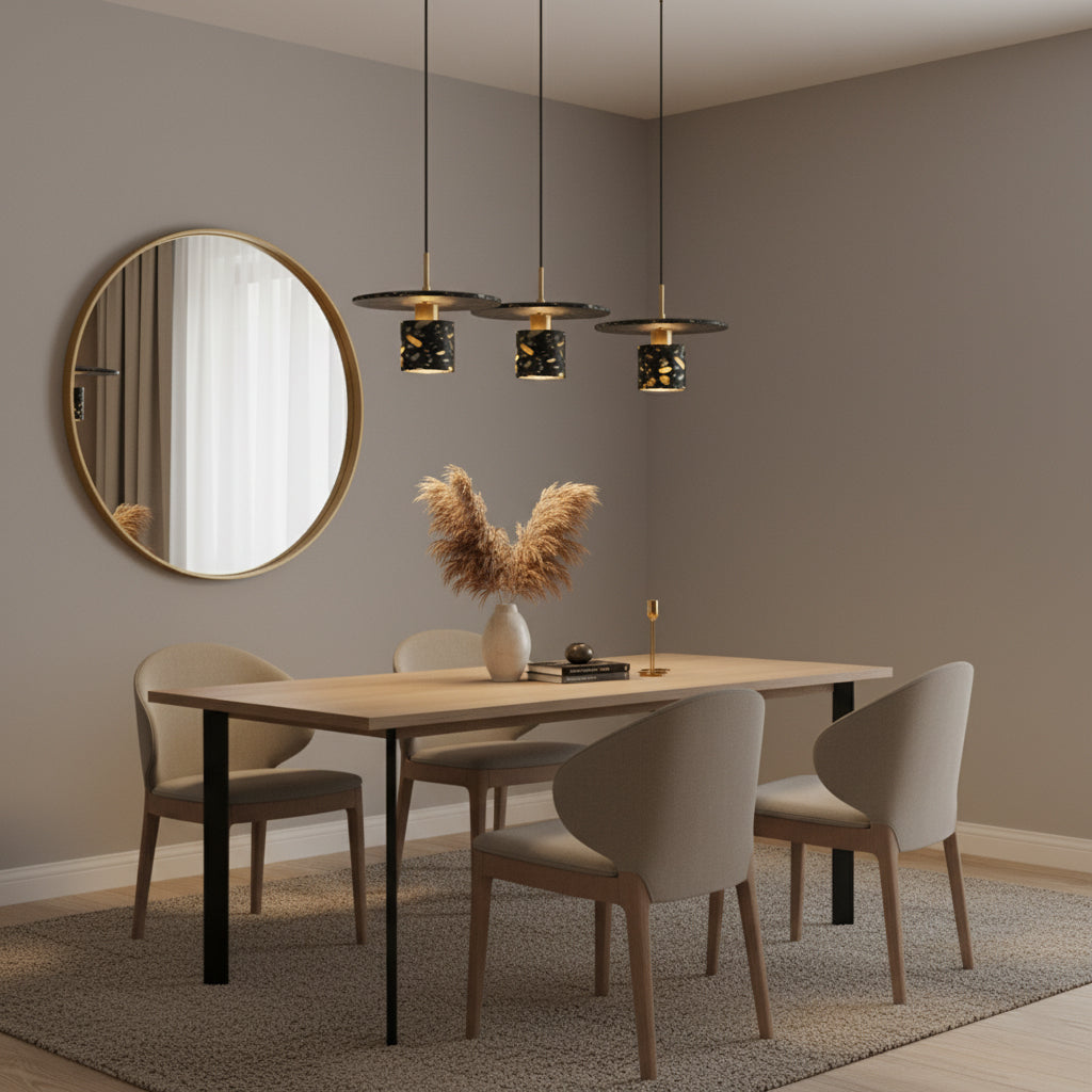 Terrazzo Pendant Lamp - Speckled Stone Hanging Light | Modern Kitchen Island & Dining Pendant