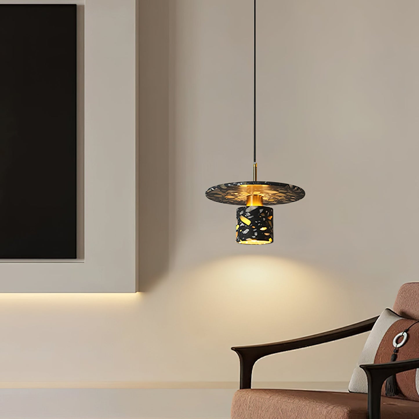Terrazzo Pendant Lamp - Speckled Stone Hanging Light | Modern Kitchen Island & Dining Pendant