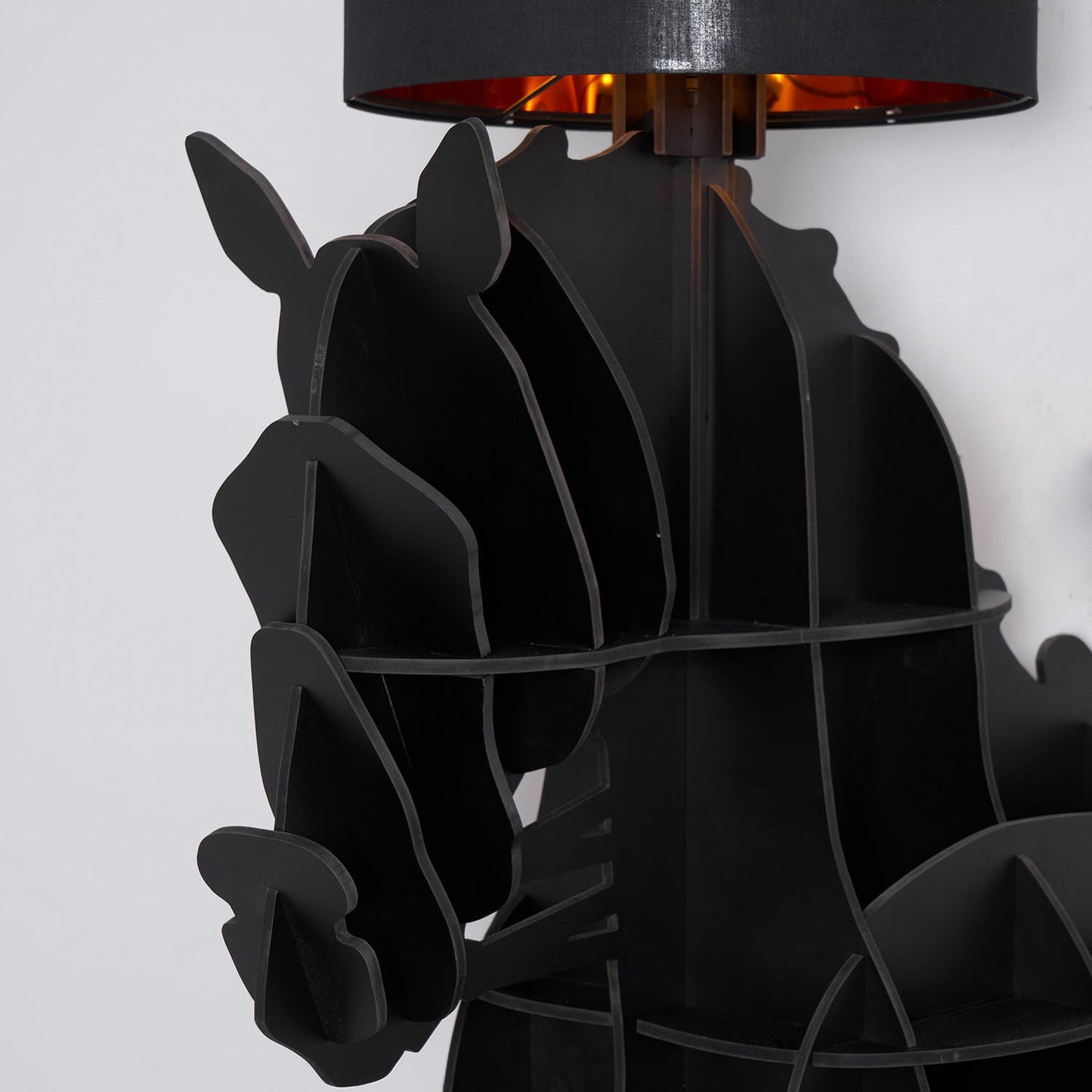 Tete Horse Floor Lamp - Black Equine Sculptural Floor Light | Tall Modern Animal Silhouette Standing Lamp