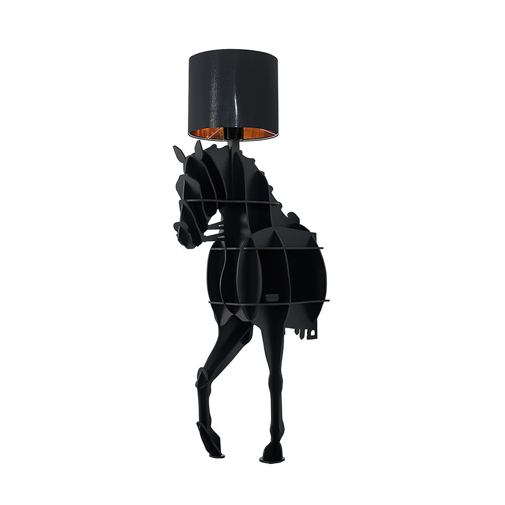 Tete Horse Floor Lamp - Black Equine Sculptural Floor Light | Tall Modern Animal Silhouette Standing Lamp