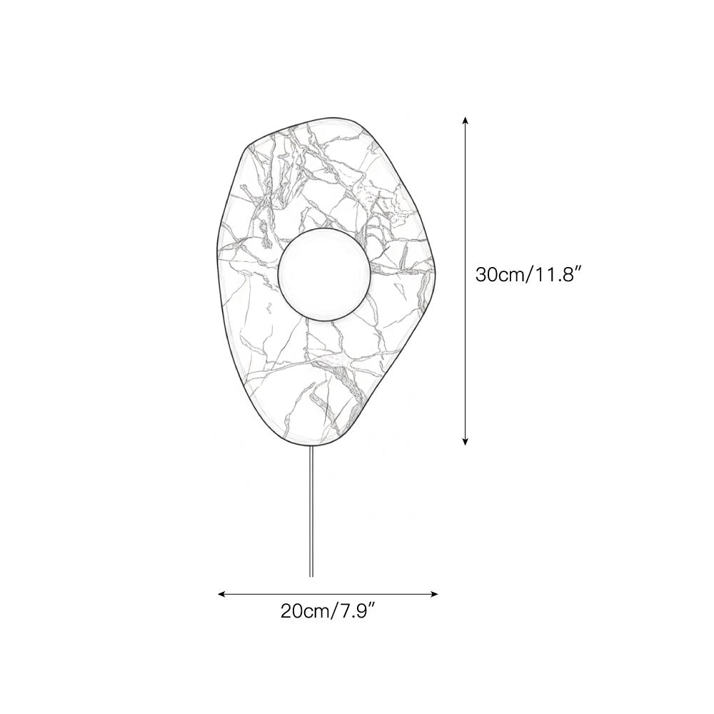 Textured Marble Plug-in Wall Lamp - Pink Marble & Glass Globe Sconce | Easy Plug-in Wall Light