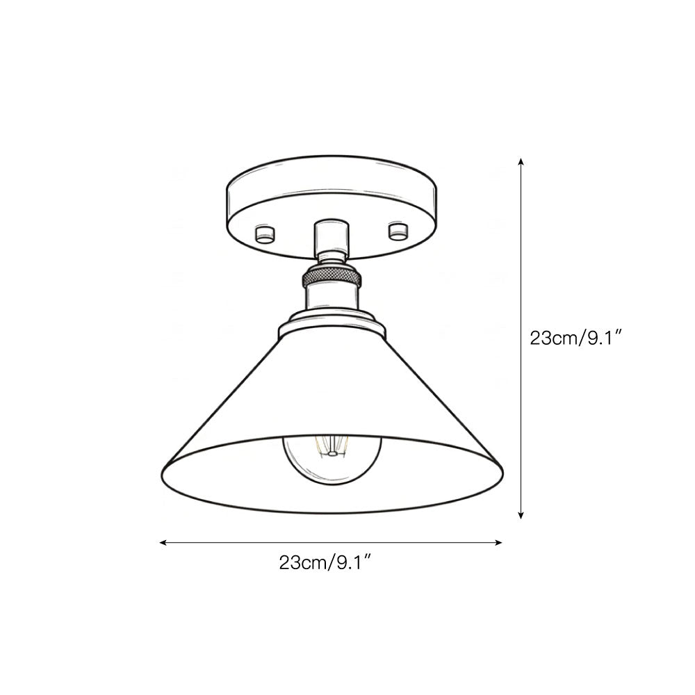 Thetford Ceiling Lamp - Classic Brass & Ceramic Flush Mount | Low-Ceiling Entryway & Hallway Light