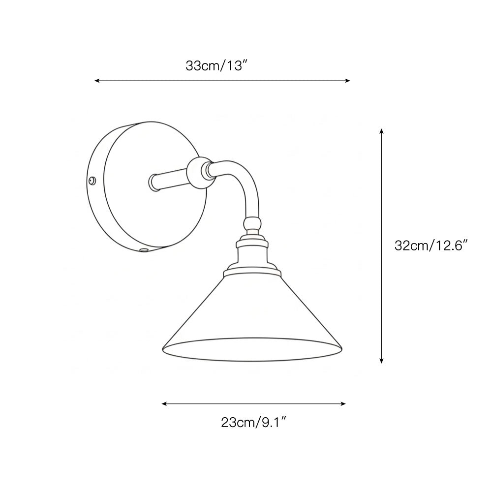 Thetford Wall Sconce - Classic Tapered Shade Brass Wall Light | Single & Dual Head Vanity Sconce