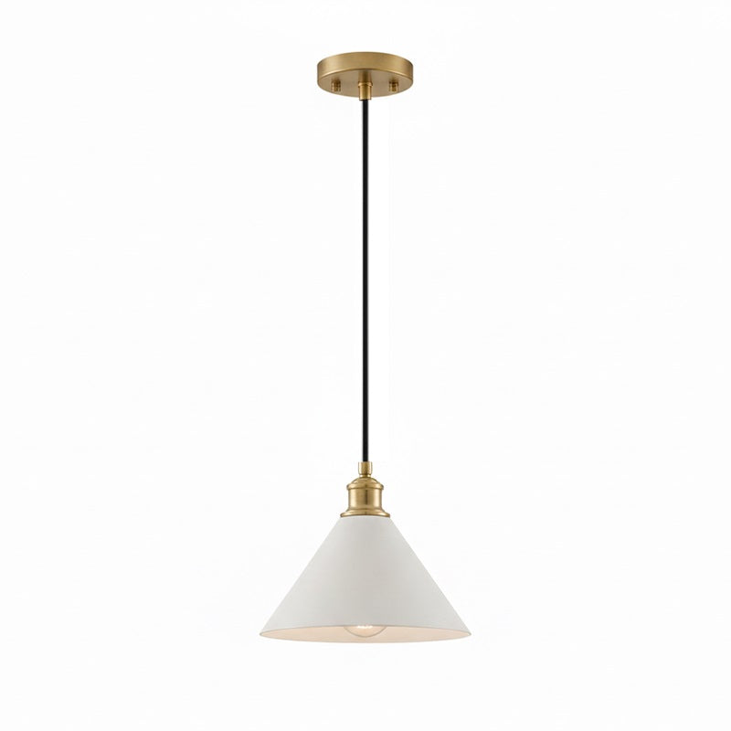 Thetford Pendant Lamp - Single Brass & Ceramic Pendant Light | Modern Vintage Kitchen Island Light