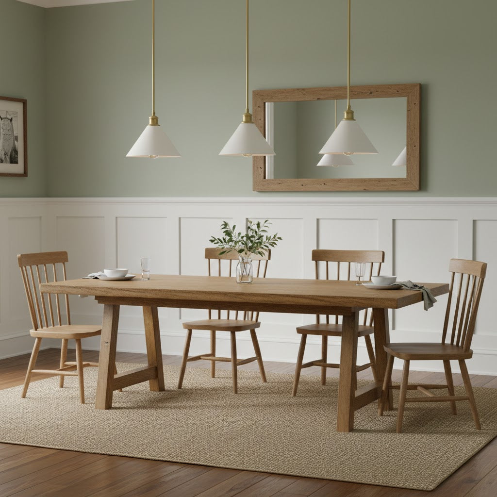 Thetford Pendant Lamp - Single Brass & Ceramic Pendant Light | Modern Vintage Kitchen Island Light