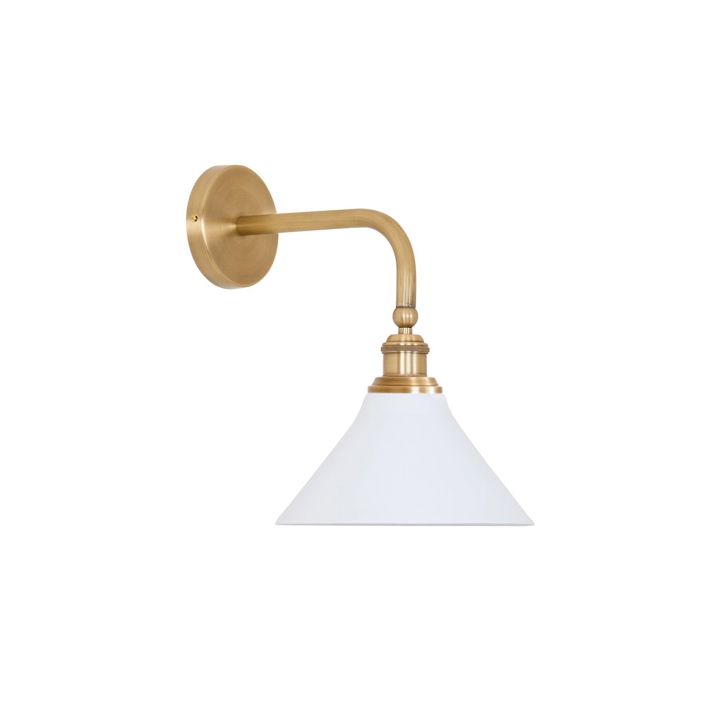 Thetford Wall Lamp - Classic Tapered Parasol Brass Wall Sconce | Vintage Bedside & Vanity Light