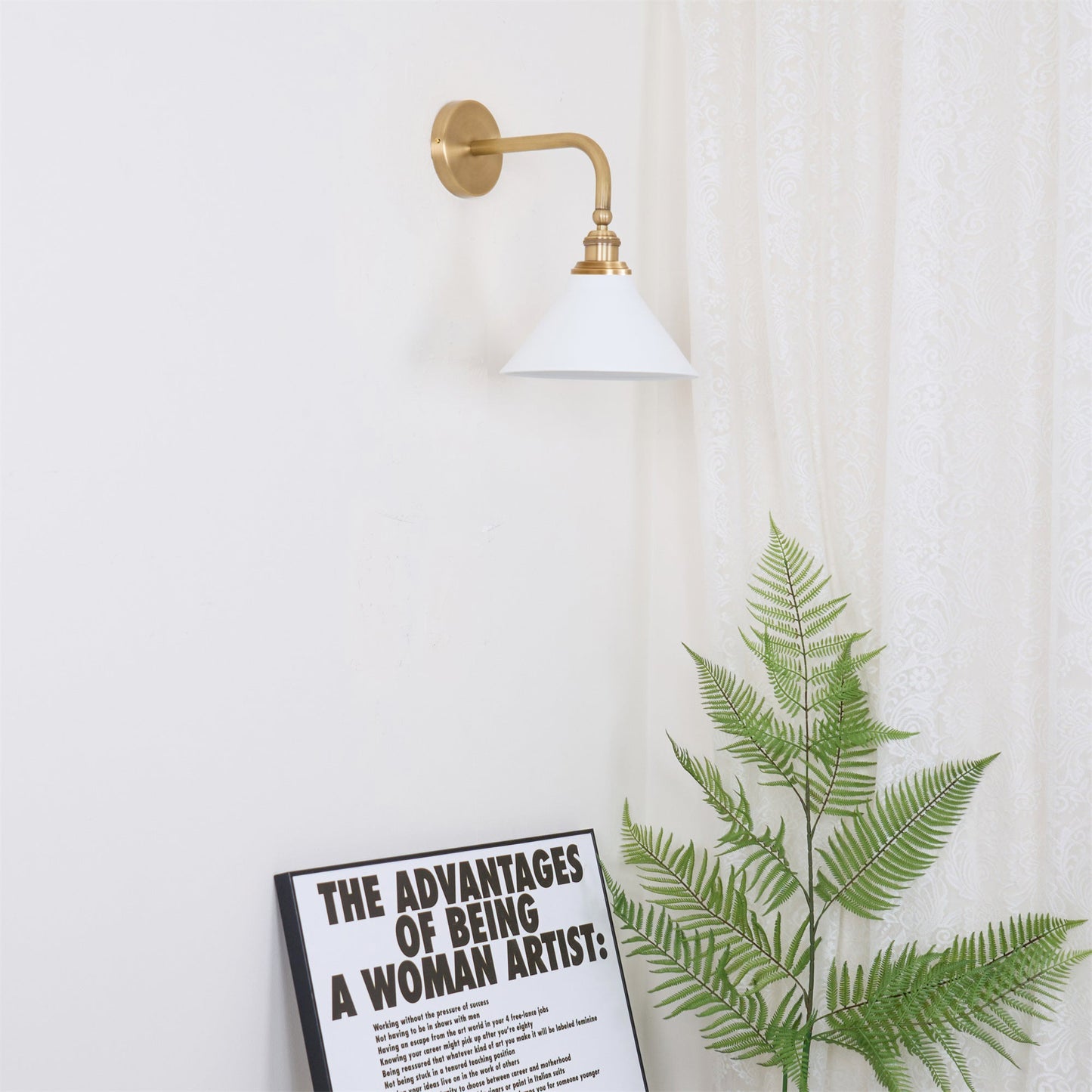 Thetford Wall Lamp - Classic Tapered Parasol Brass Wall Sconce | Vintage Bedside & Vanity Light