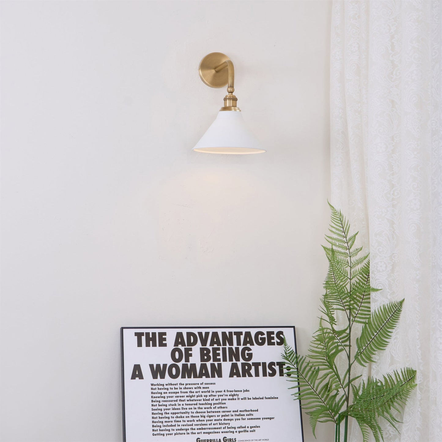 Thetford Wall Lamp - Classic Tapered Parasol Brass Wall Sconce | Vintage Bedside & Vanity Light