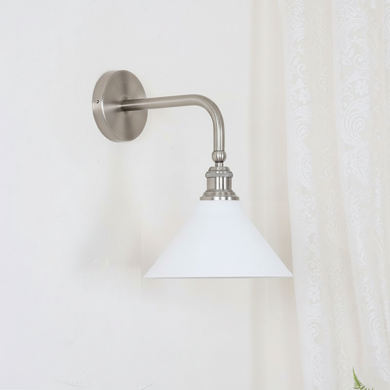 Thetford Wall Lamp - Classic Tapered Parasol Brass Wall Sconce | Vintage Bedside & Vanity Light