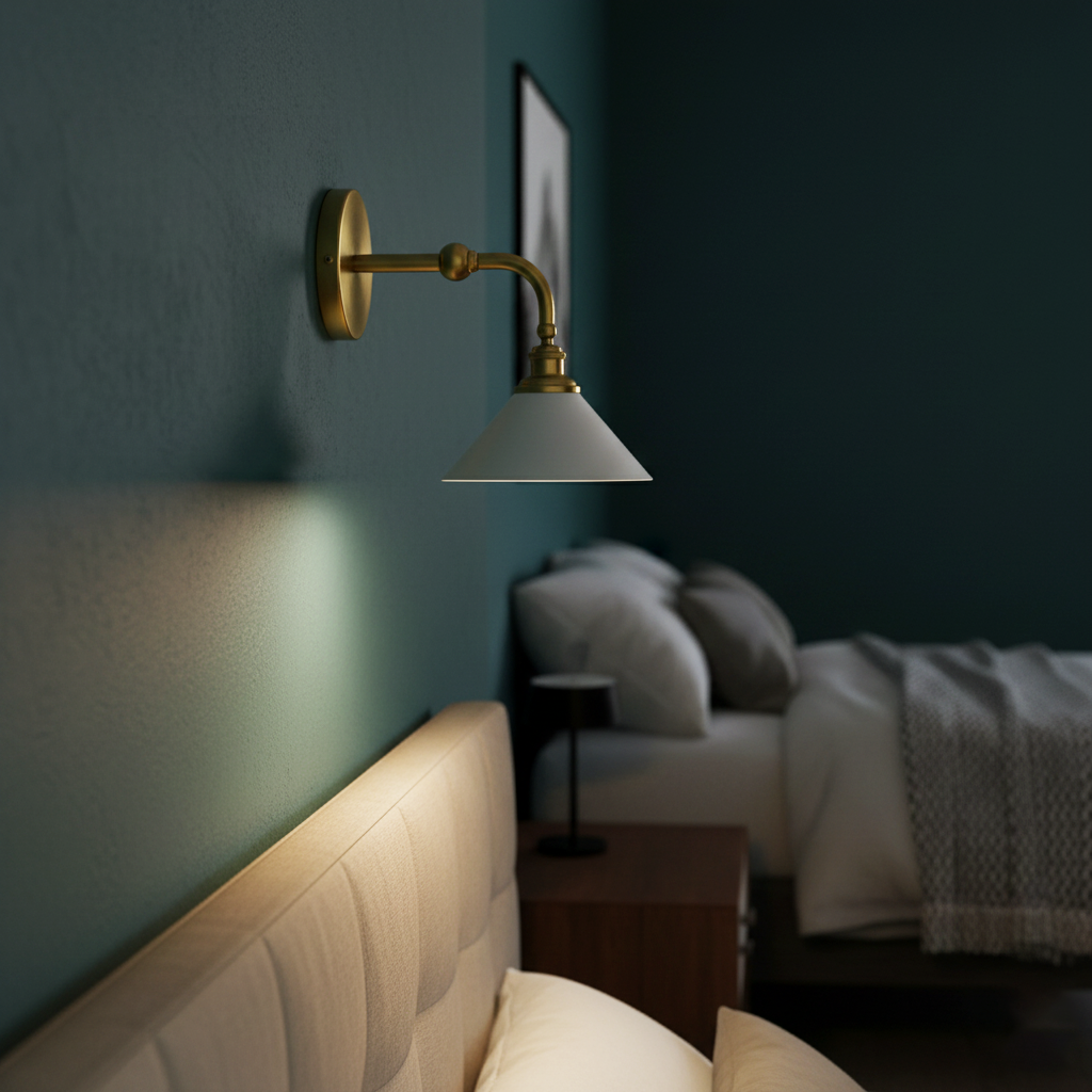 Thetford Wall Sconce - Classic Tapered Shade Brass Wall Light | Single & Dual Head Vanity Sconce