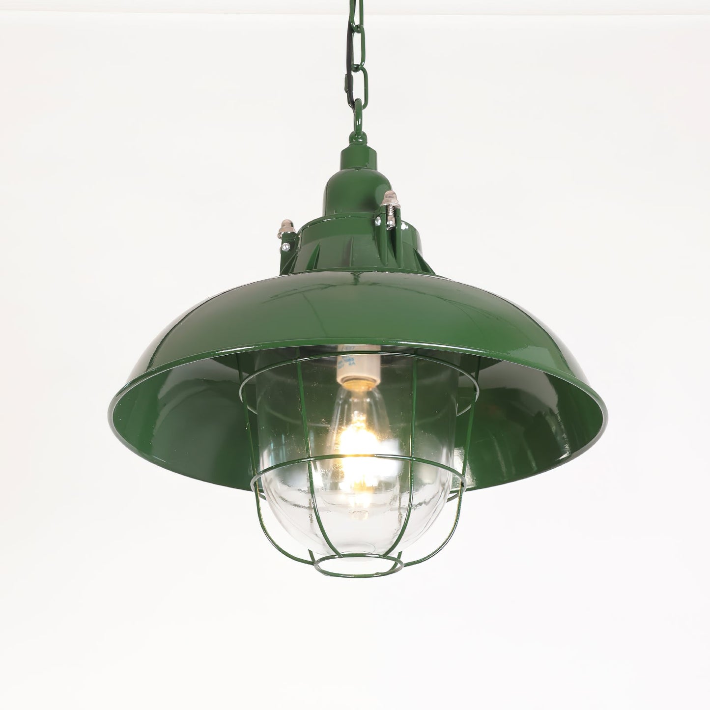 Thorlux Green Swag Light - 1930s Vintage Industrial Pendant | Plug-and-Hang Kitchen & Commercial Light