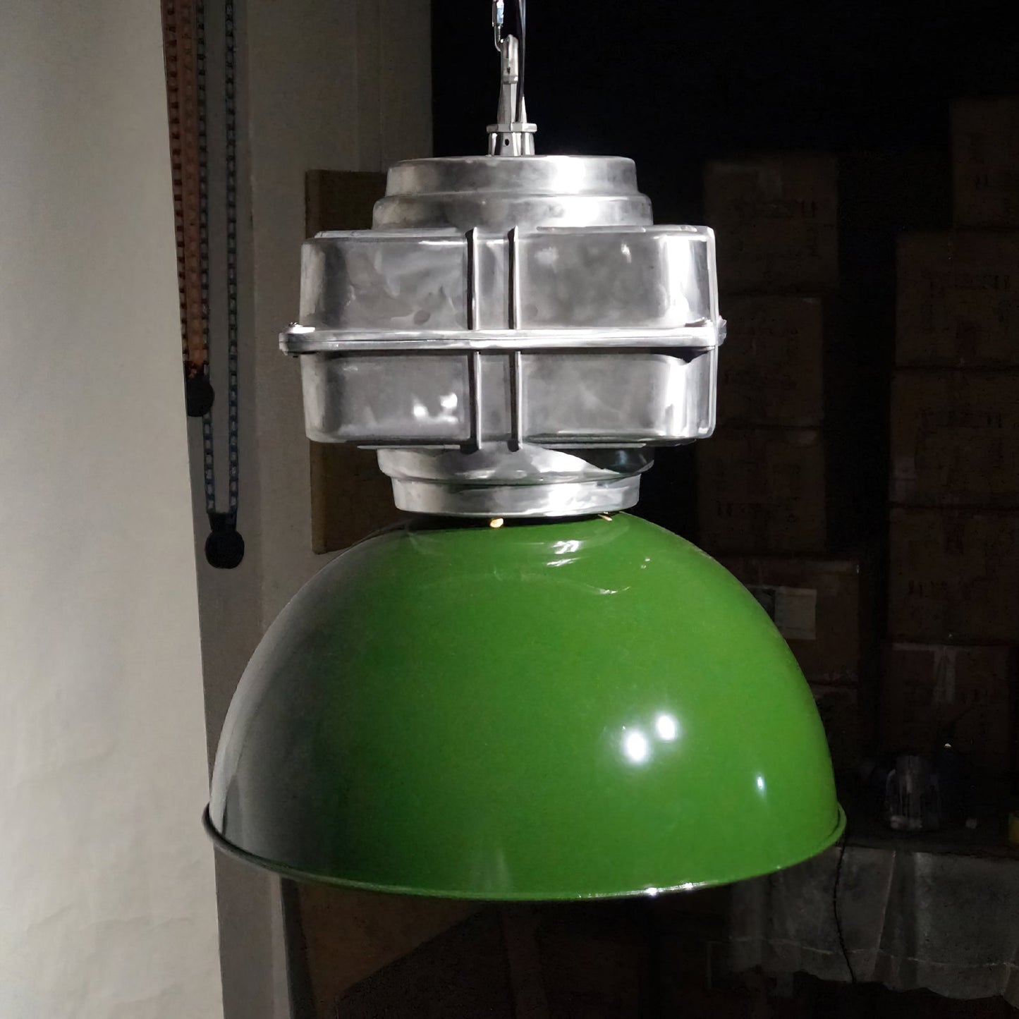 Thorlux Green Swag Light - 1930s Vintage Industrial Pendant | Plug-and-Hang Kitchen & Commercial Light