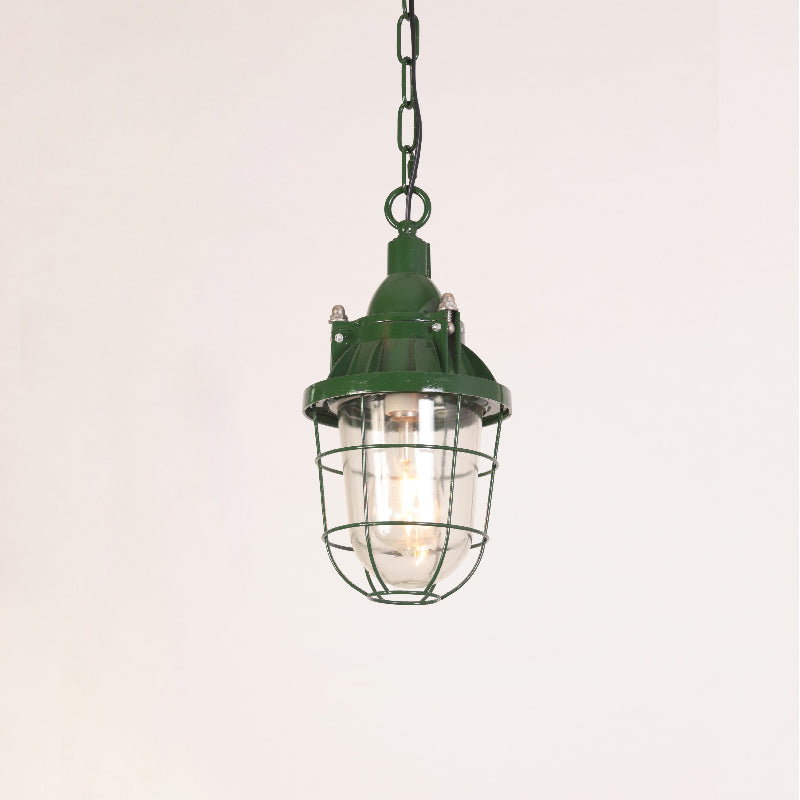 Thorlux Green Pendant Light - 1930s Factory Style Industrial Chandelier | Hardwired Kitchen & Commercial Light